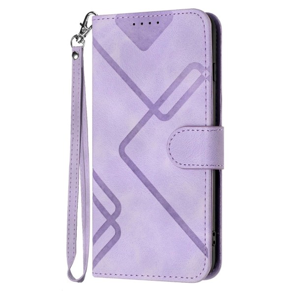 Line Pattern PU case för iPhone 15 Red