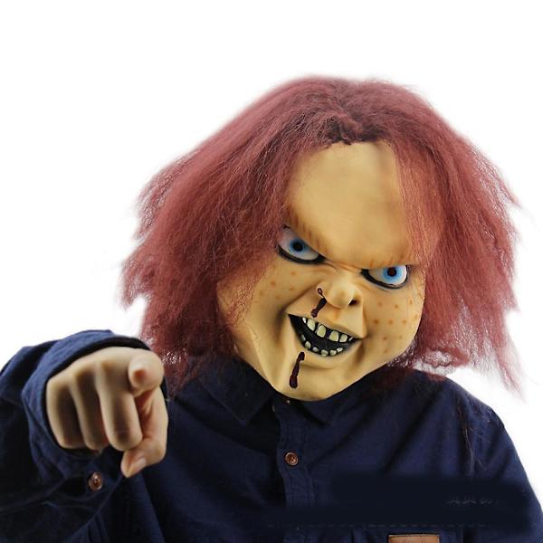 Chuck Mask Horror Latex Helmask Kostym Huva För Halloween
