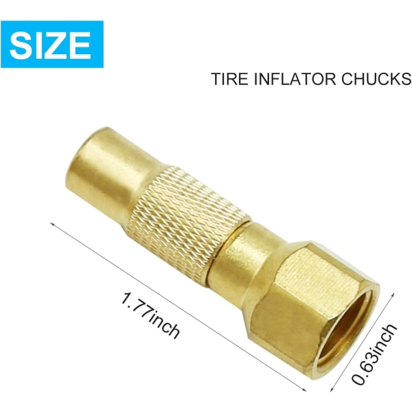 Luftchuck Twist-on, 2-pack Heavy Duty Däckluftchuck Skruva på Däckluftchuck för Däckuppblåsare Mätare Kompressor Tillbehör