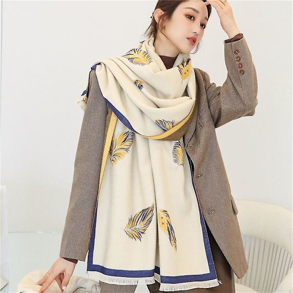 Dam Vinter Varm Cashmere Pashmina Scarf Lyxig Print Filt Sjal Wrap Foulard 2022 Design Poncho Bufanda Echarpe WYT22 2