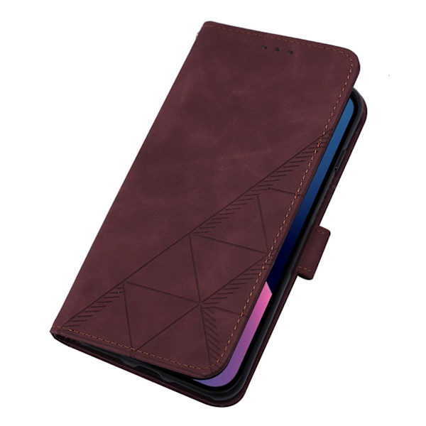 PU phone case för iPhone 15 Plus Dark red