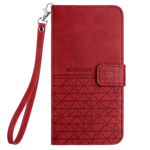 Rhombic Texture Case för iPhone 15 Red