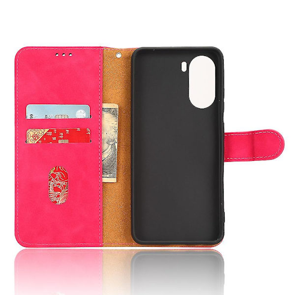 För Zte Blade V40 Design Anti-drop Tpu+pu Läder Phone case Stativ Plånbok Skin-touch Feeling Cover Rose