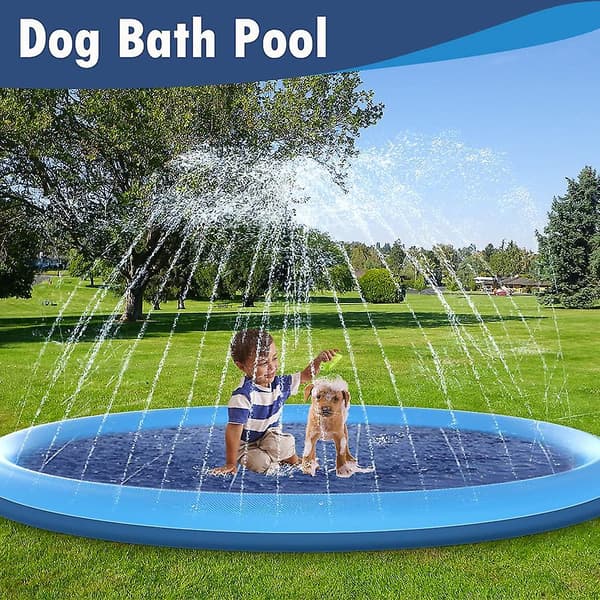 Pet Splash Pad hopfällbart bad pool Husdjur Hundar Barn Sommar Utomhus vattenmatta Leksaker null none