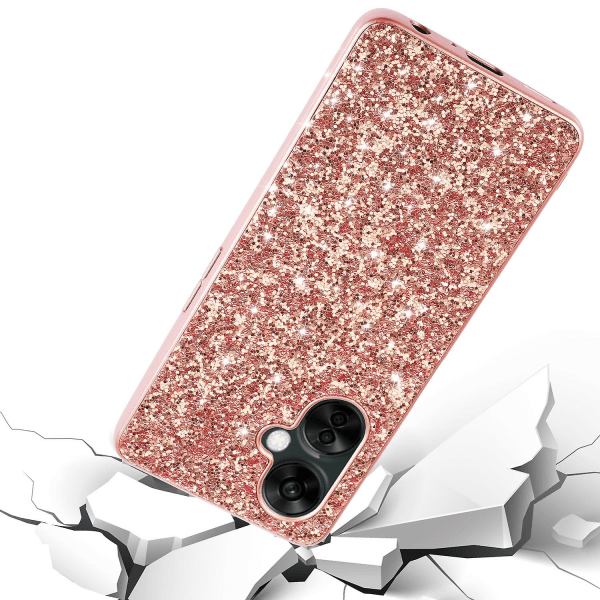 För Oneplus Nord Ce 3 5g glänsande glitter paljetter Cover Galvanisering Tpu Ram Hårt Pc Phone case Gold