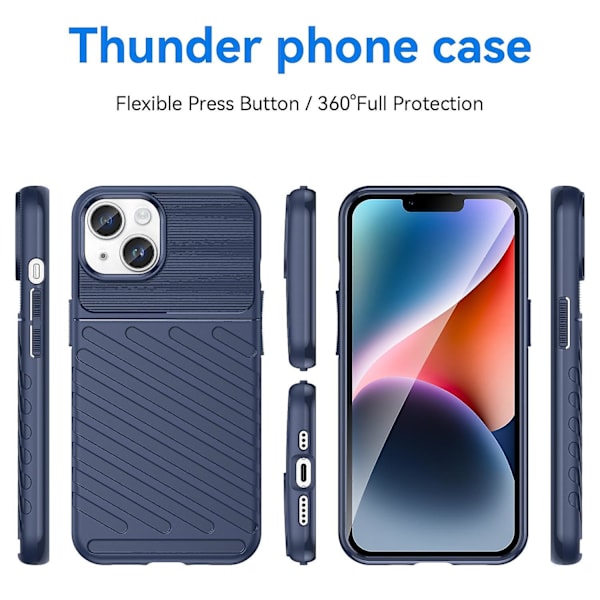 Thunderbolt TPU- case för iPhone 15 Plus Blue
