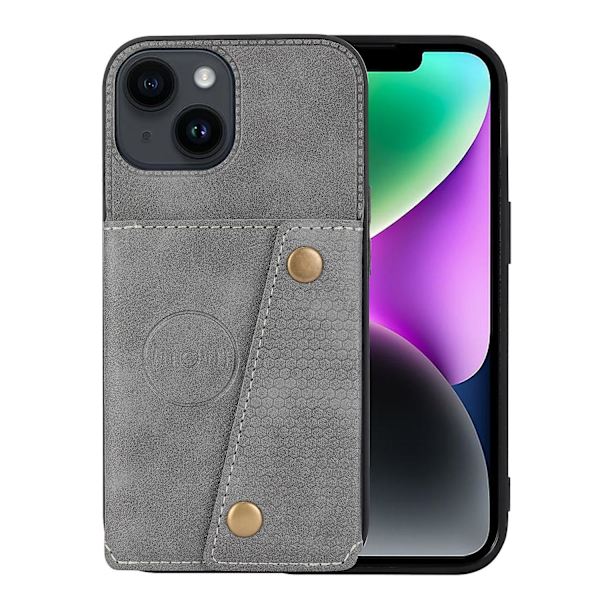 Phone case med dubbelt spänne för iPhone 15 Plus Grey