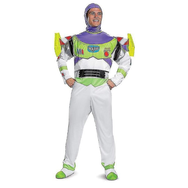 Buzz Lightyear Halloween kostym Outfit Cosplay Kostym Fest Jumpsuit Monterad Barn Barn Vuxenkläder 180 none