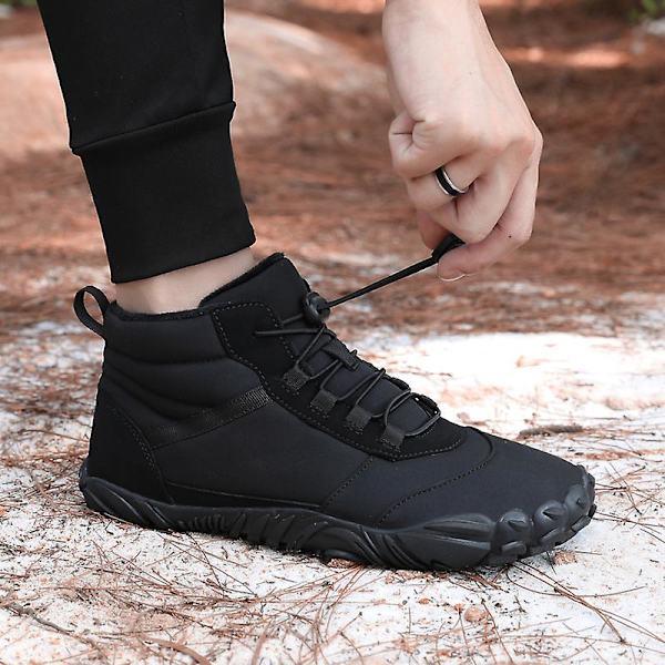 Herr Snow Boots Vinterstövlar Ankelstövlar Damstövlar Varma Päls Anti-Slip 2K6800 Black 43