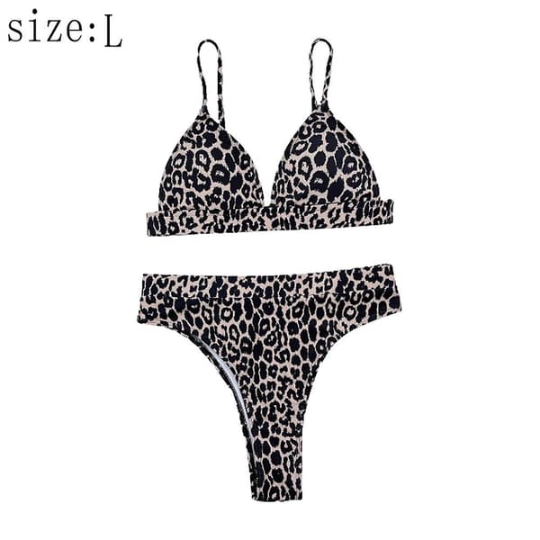 Summer Beach Baddräkt Baddräkt Dam Baddräkt Leopard Bikini Split Baddräkt l