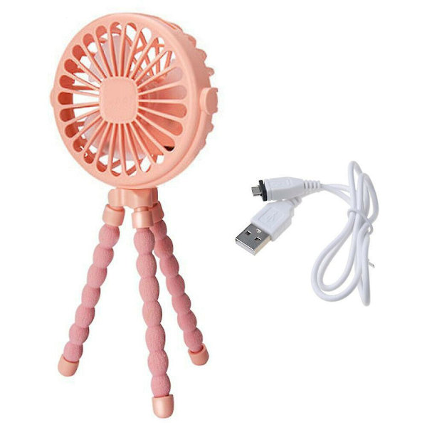 USB Fläkt Flexibel Octopus Clip-on Mini Fläkt Led Handheld Fläktar För Baby Pink