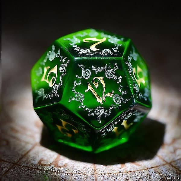 Resin Tärning Dnd Brädspel Coc Running Group Trpg Cthulhu Polyhedron Grön Brun Sub Suit 7-delat set null none