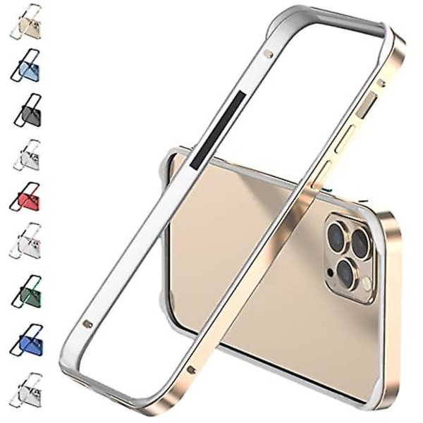 Aluminiumram Metall stötfångare Case Kompatibel Iphone 15 Pro Max/15 Pro/15 Plus med upphöjd kantskydd Gold iPhone 15 Pro Max