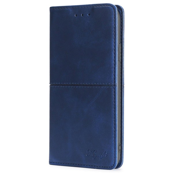 För Xiaomi Redmi Note 12 4g Korthållare Cover Kohud Texture Pu Läderställ Phone case Shell Blue