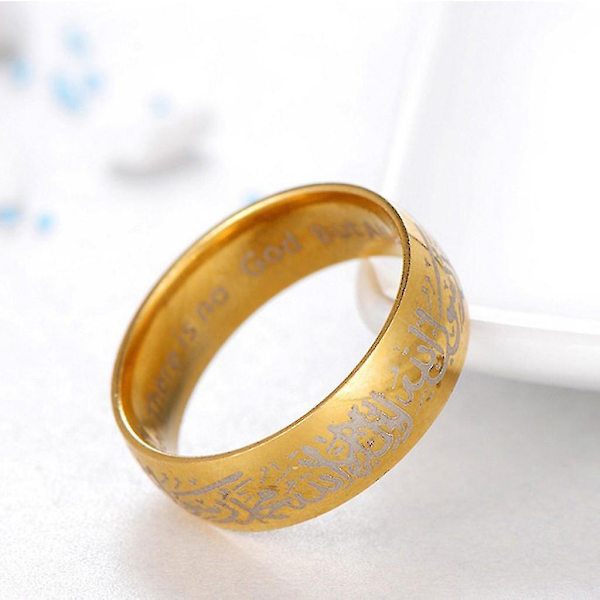 Nyhet Koranen meddelanderingar för titan stål fingerring islamisk arabisk gud ring Silver 8