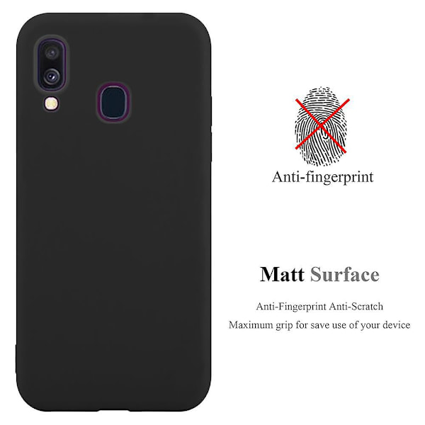 Samsung Galaxy A40 Hülle Handy Cover TPU- case - matta färger CANDY BLACK Galaxy A40