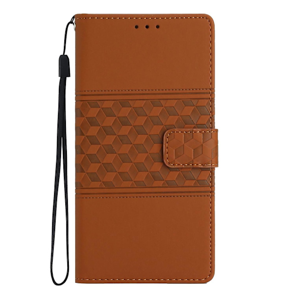 Diamantpräglat case för iPhone 15 Pro Brown