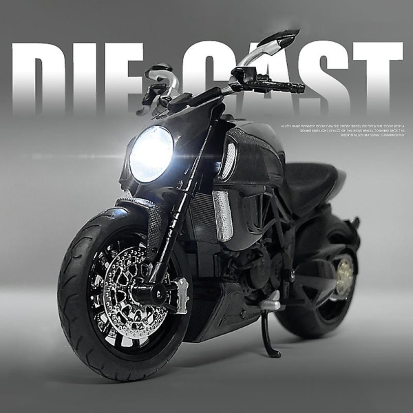 1 12 Ducati Diavel kolröd formgjutna fordon Samlarobjekt Hobbyer Motorcykelmodell Leksaker Födelsedagspresent till barn black no box