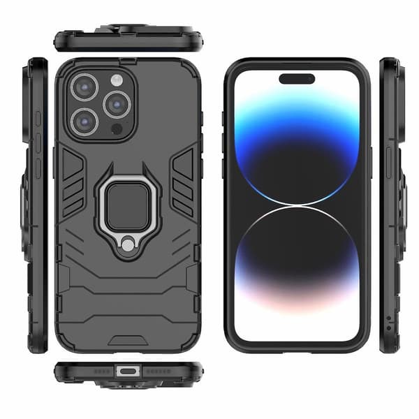 Stötsäker PC + TPU för iPhone 15 Pro Max Black