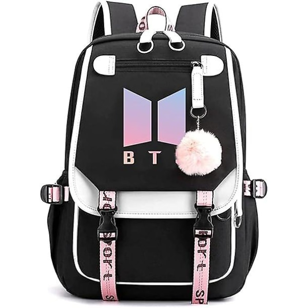 Kpop Bts School Backpack Merchandise, har USB och ljudkabelgränssnittsbrytare, lämplig för studenter, Bts Laptop-ryggsäckar och Casua null none