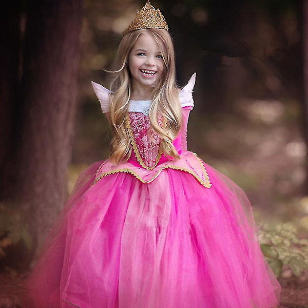 Barn Flickor Prinsessan Aurora Törnrosa Cosplay Kostym Tutu Tyllklänning Tmall 3-4 Years Rose