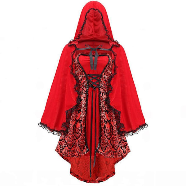 S-XL Populär Halloween-kostym för vuxna kvinnor, stor storlek, maskeradföreställning, Halloween, Rödluvan, uniform, röd M