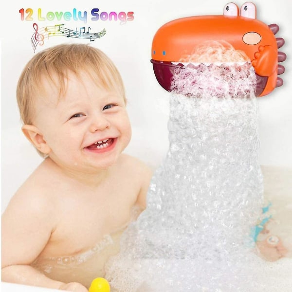 Bubbelbadsmaskin för badkarleksaker Blåser bubblor och spelar sånger Red