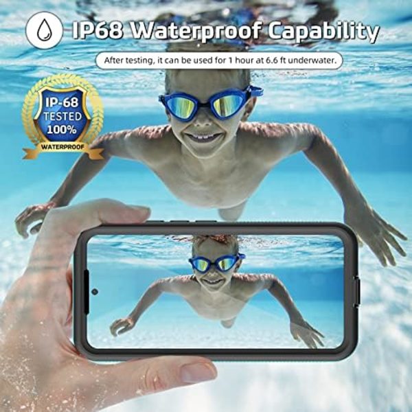 WIFORT Samsung Galaxy Note 20 Ultra Vattentätt case Inbyggt cover Vattentåligt hölje Skyddande fallskydd Hårt, Shockpr S22 Teal