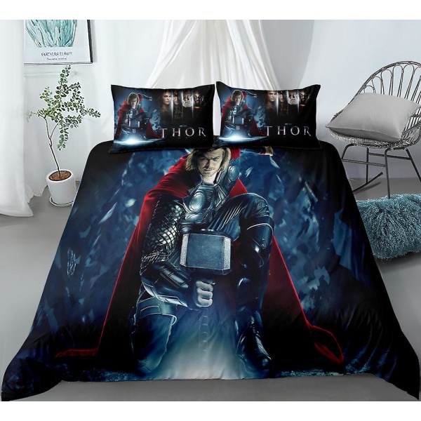 3D - printed Thor Sängkläder Set Påslakan Quilt Cover Örngott Enkel Dubbel Barn Xmas Gift