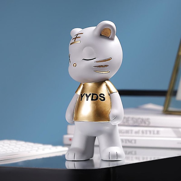 Creatives Nyckelförvaringsbricka Söt tigerform Skulpturer Harts Djurförvaring Staty Veranda Entré Dekor A