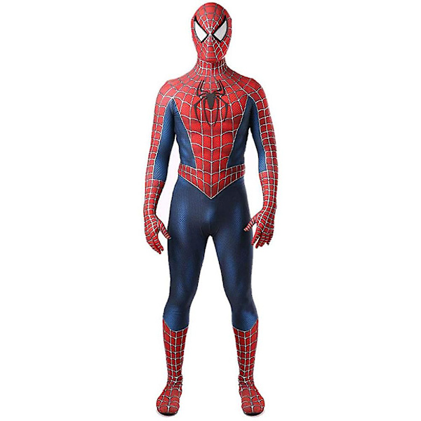 Tobey Maguire Spiderman Kostym Svart/röd Raimi Spider Man Cosplay Superhjälte Zentai Kostym Halloween Kostymer För Vuxna/barn 110 red