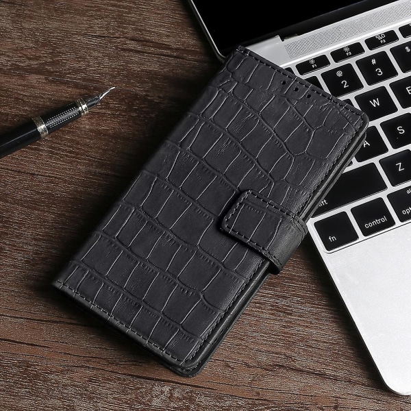 För Xiaomi 13 Ultra Flip phone case Crocodile Texture Pu Läder Skin-touch cover Black