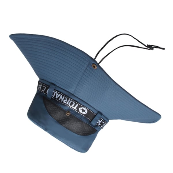 Fiskehatt Andas bomull Polyester Stor brättad solhatt för män Sommar bergsklättring Navy