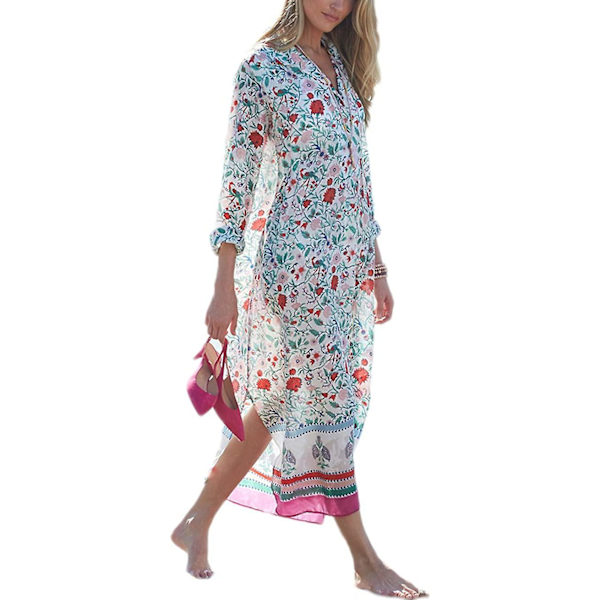 Dambadkläder Turkiska Kaftans Baddräkt Cover Up Kaftan Beach Long Dress