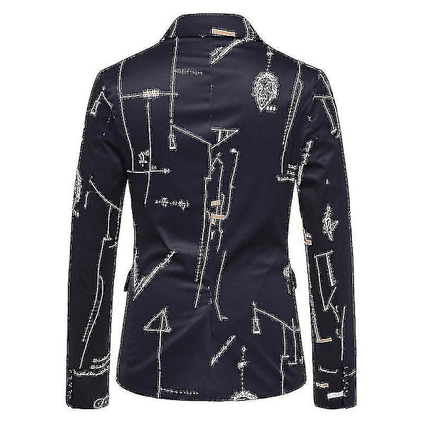 Kostymjackor för män, printed enknappsblazers sportkappor white S