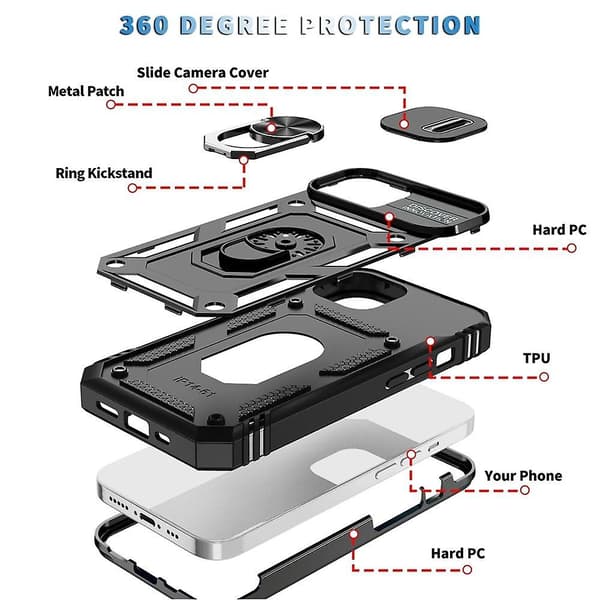 Sliding Camshield phone case för iPhone 15 Black
