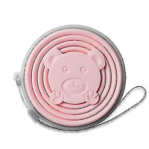 Hopfällbar resekopp, silikonvikbara vattenkoppar med lock, återanvändbara teleskopiska dricksmuggar för picknickcamping Pink