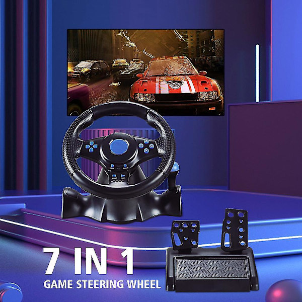 För Switch/Xbox One/360/ps4/ps2/ps3/pc Racing Game Sju-i-ett-ratt Black three-in-one