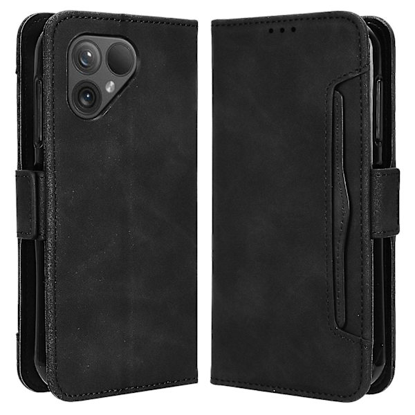 För Fairphone 5 Case anti-scratch Folio Flip Pu Läder cover Black
