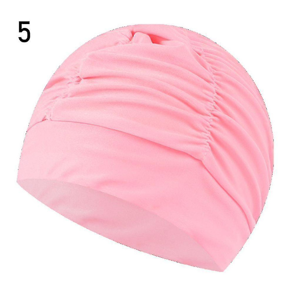 Hot Pool Badmössor Öron Plisserad Elastisk Nylon Turban Cap