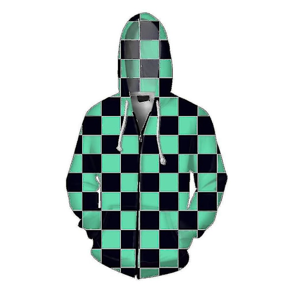 Barn Anime Demon Slayer Hoodie Vuxen Tanjirou Nezuko tröja Kamado Tanjirou M