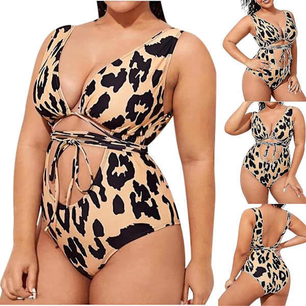 Baddräkt i plusstorlek för damer Baddräkt i ett stycke Plisserad mage Baddräkt Baddräkt Bikini XL