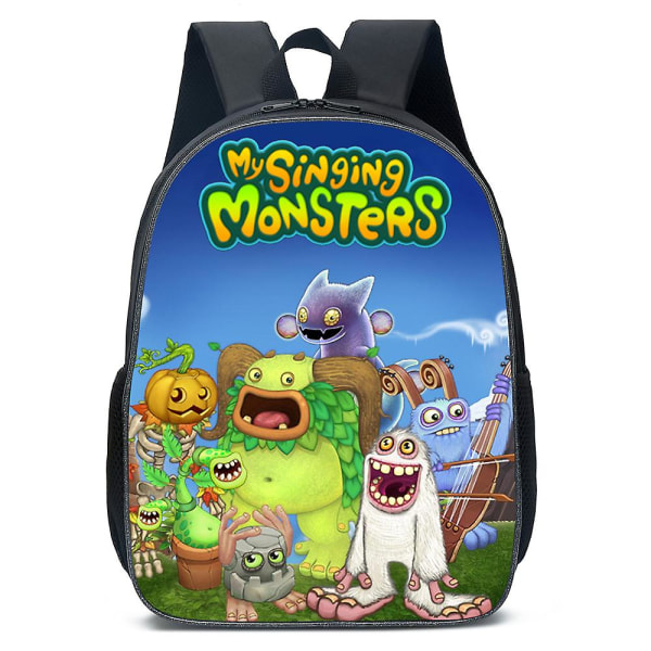 Vattentät Mina sjungande monster printed Mina sjungande monster Printed Barnryggsäck Skolväska Reseryggsäck för pojkar Flickor Ryggsäck Skola B D