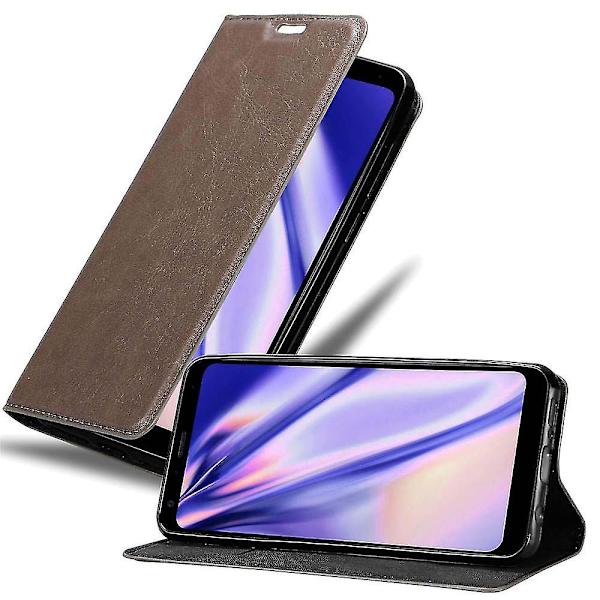 LG Q7 / Q7a / Q7+ Cover Case - med stativfunktion och kortplats COFFEE BROWN Q7 / Q7a / Q7+