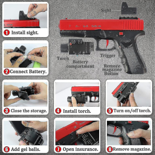 Elektrisk Gel Ball Blaster X2 Gel Gun Blaster A Gun with 64000 Balls