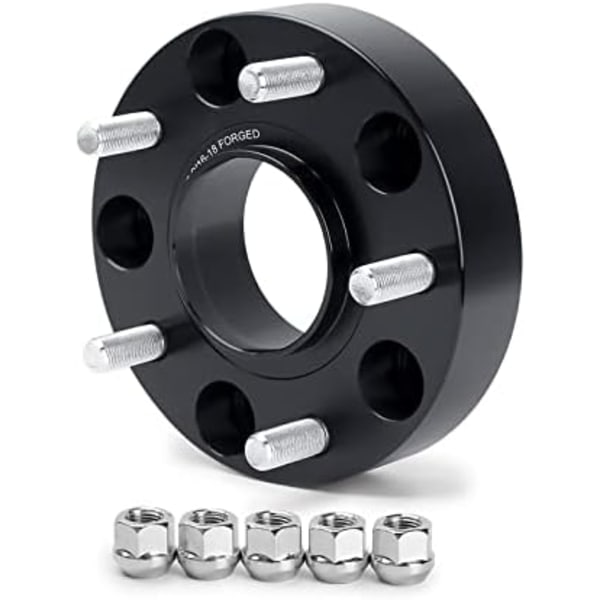 KSP 6X5.5 hjuldistanser för ram 1500 2019-2022,1.5&#34;(38mm) Real Forged Hub Centric Tire Spacer med 77.8mm navhål M14x1.5 dubbar/bultar f black 5 lug-9\/16