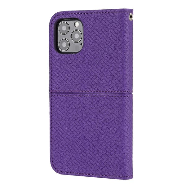 Sömnad Vävt Case För iPhone 15 Plus Purple