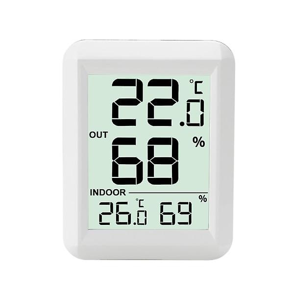 Inomhus/utomhus Trådlös Termometer Och Hygrometer Vit Vit null none