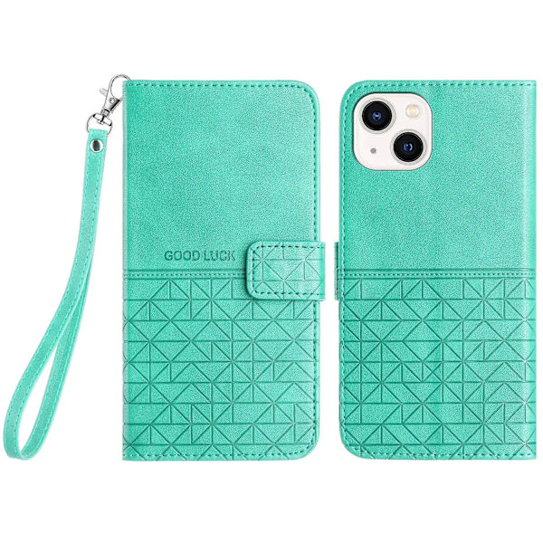 Rhombic Texture Case för iPhone 15 Plus Green