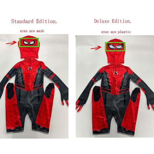 Kids' Miles Morales Spiderman Cosplay Kostym - Superhjältebody för skoj och lek Standard Edition10 kid 130